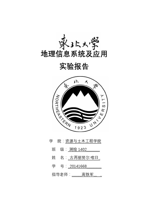 地理信息系统应用课程设计实验报告