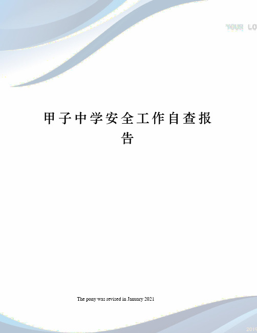 甲子中学安全工作自查报告