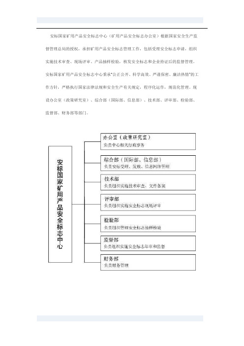 安标国家矿用产品安全标志中心机构职责