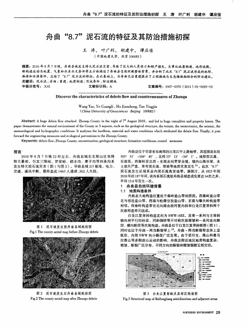 舟曲＂8.7＂泥石流的特征及其防治措施初探