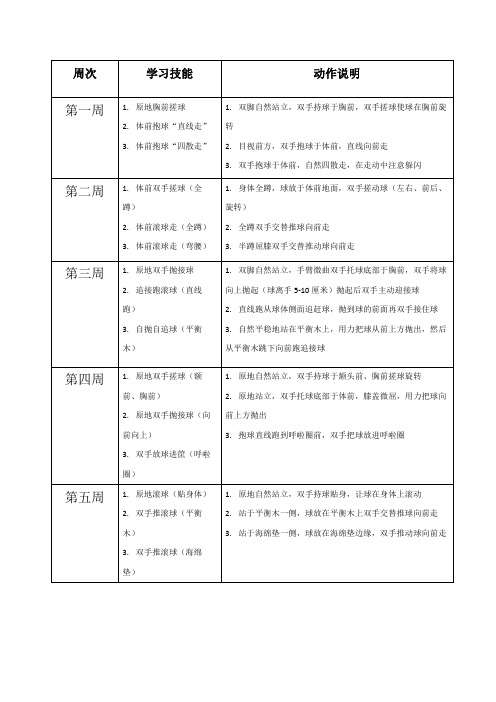 幼儿篮球小班16周篮球练习动作