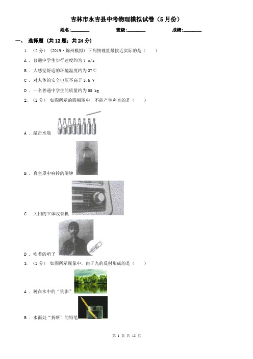 吉林市永吉县中考物理模拟试卷(5月份) 