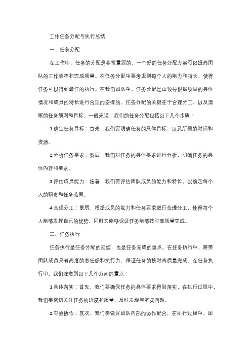  工作任务分配与执行总结