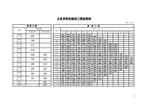 国办发基本工资标准表