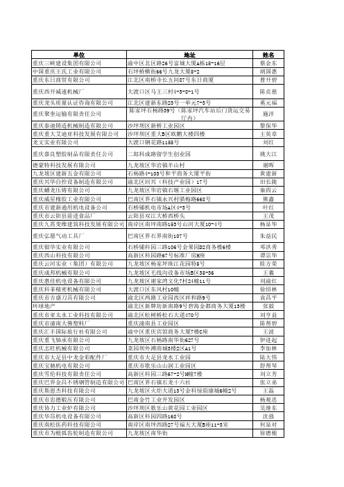 重庆经理级客户信息表