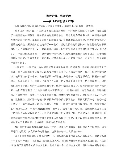 红海行动观后感