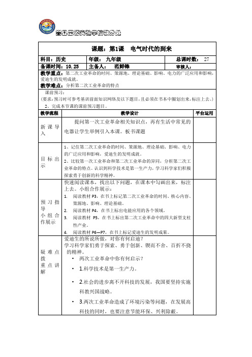 第1课第二次工业革命的兴起