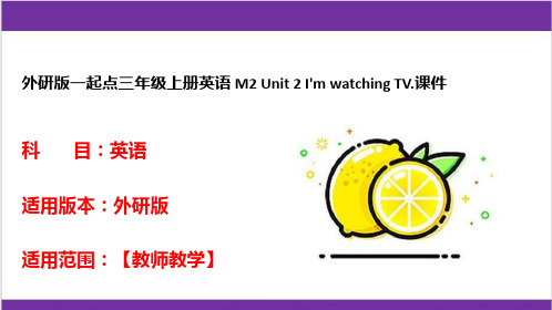 外研版一起点三年级上册英语 M2 Unit 2 I'm watching TV.课件