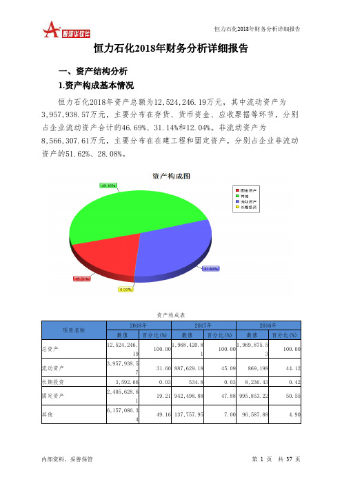 恒力石化2018年财务分析详细报告-智泽华