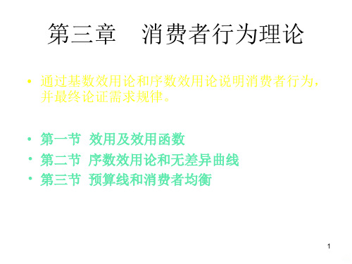 第三章、消费者行为理论经济管理概论PPT课件