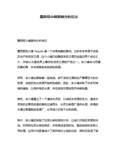 墨西哥小镇案例分析启示