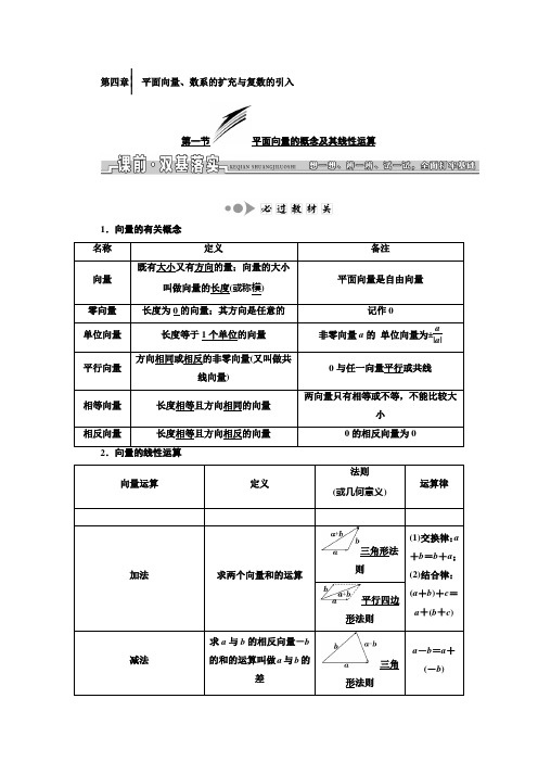 2018届高三数学(理)高考总复习教师用书：第四章 平面向量、数系的扩充与复数的引入 Word版含答案