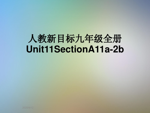 人教新目标九年级全册Unit11SectionA11a-2b