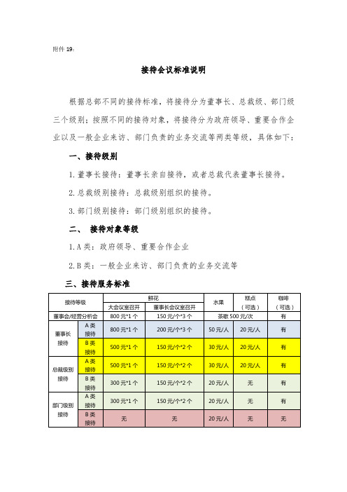 会议接待标准