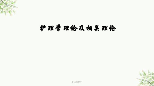 护理学理论及相关理论系统论课件