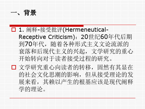 第四讲读者理论阐释学接受美学读者反应批评ppt课件