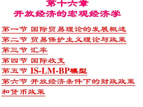 对外经济贸易大学815经济学《西方经济学》课件-开放经济的宏观经济学