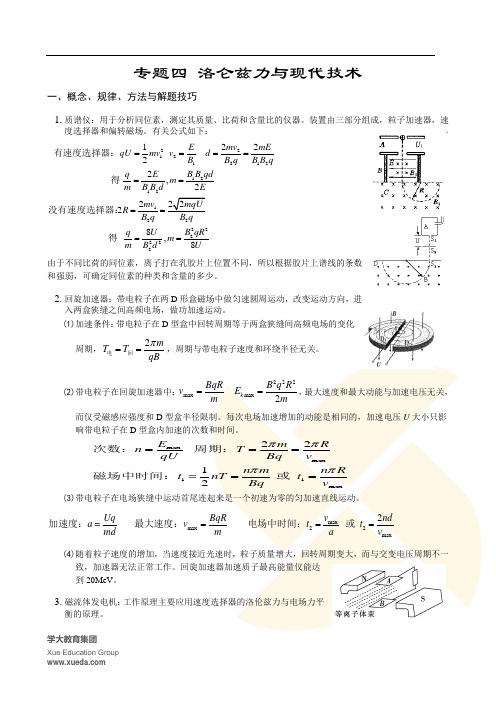 洛仑兹力及在现代技术中的应用