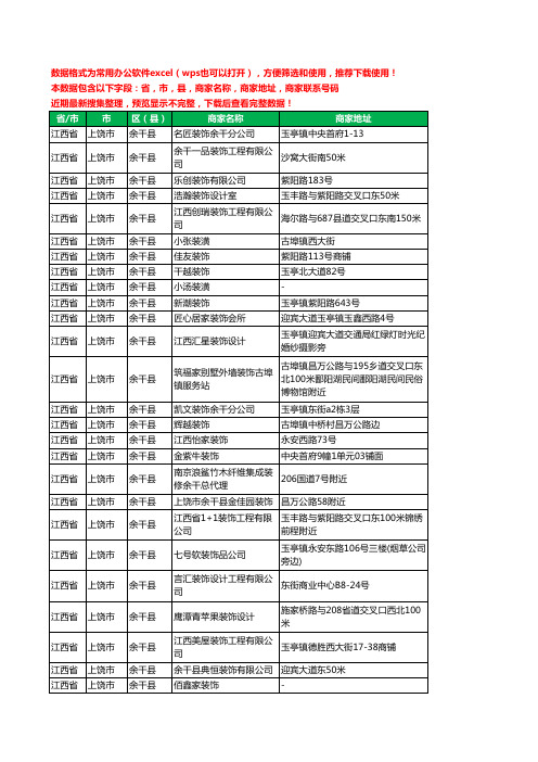 2020新版江西省上饶市余干县装修工商企业公司商家名录名单黄页联系电话号码地址大全79家