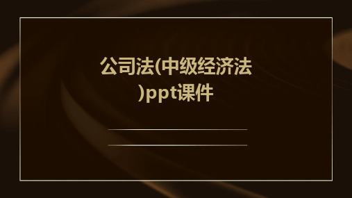 公司法(中级经济法)ppt课件