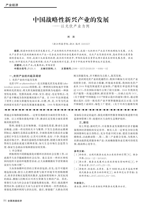 中国战略性新兴产业的发展——以光伏产业为例