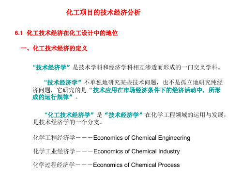 化工项目的技术经济分析