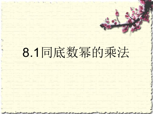 苏科版七年级数学下册第八章《同底数幂的乘法》公开课课件 (2)