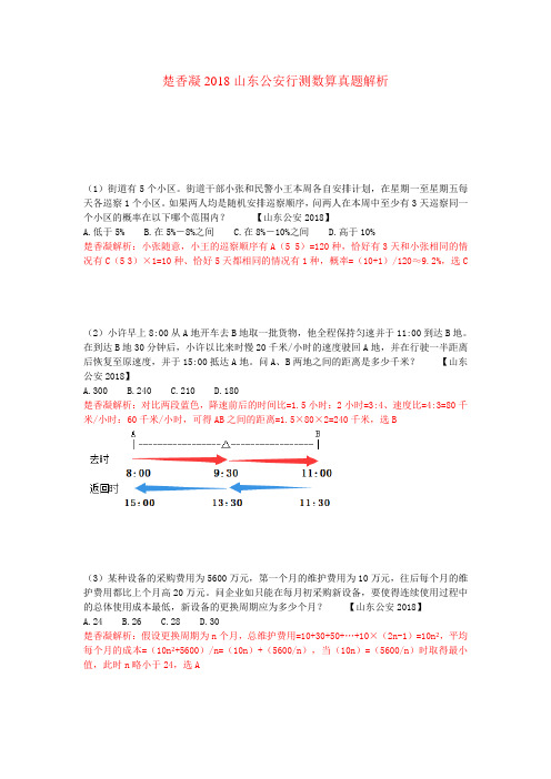 楚香凝2018山东公安行测数算真题解析