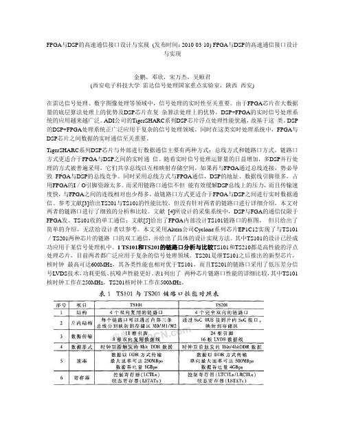 FPGA与DSP的高速通信接口设计与实现