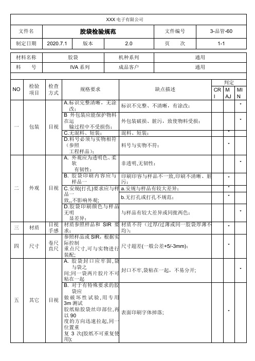 胶带检验规范