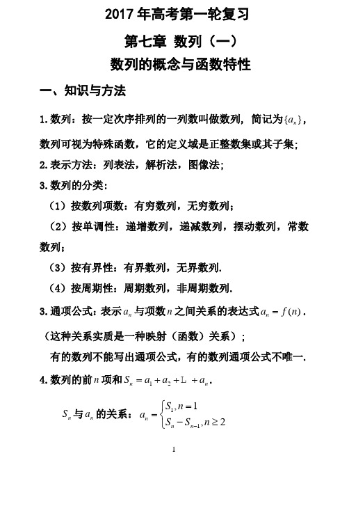 1.数列概念与函数特性