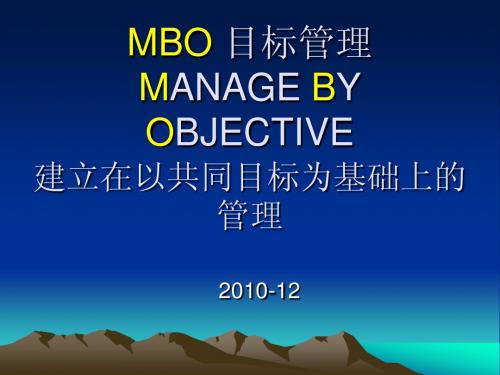 MBO 目标管理