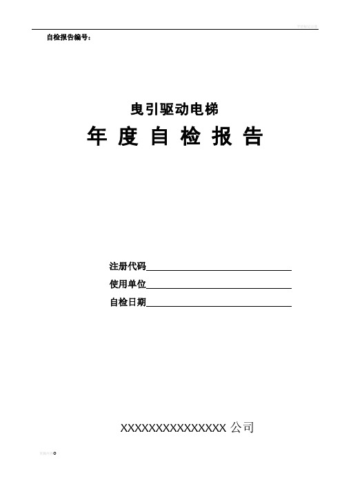 电梯年度自行检查报告