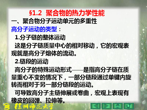 §1.2  聚合物的热力学性能