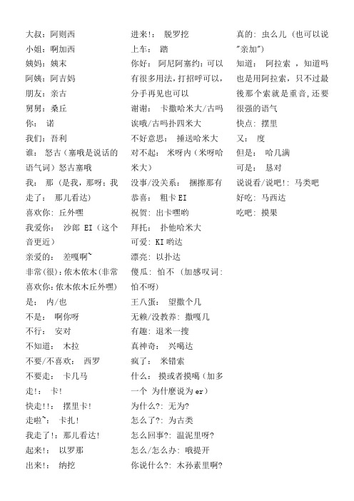 常用韩语的中文读法