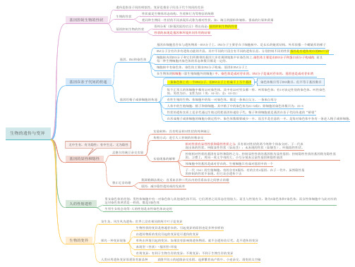 生物的遗传与变异思维导图