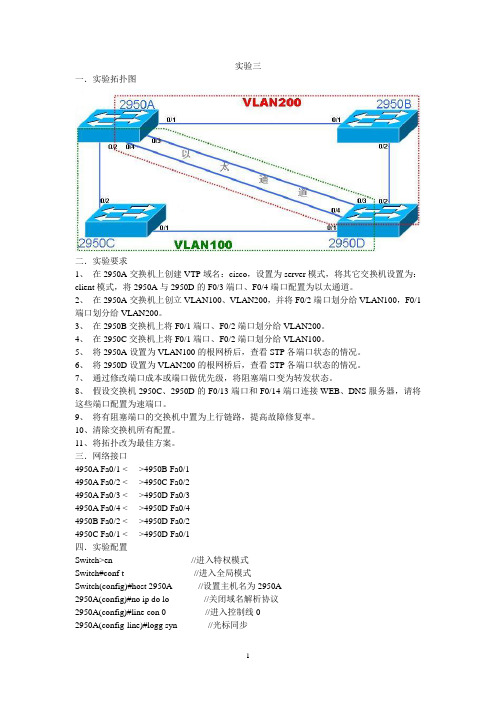 斯科交换机端口的相关配置