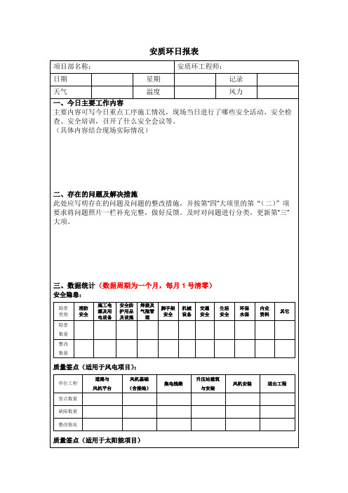 风电场安质环日报(模版)