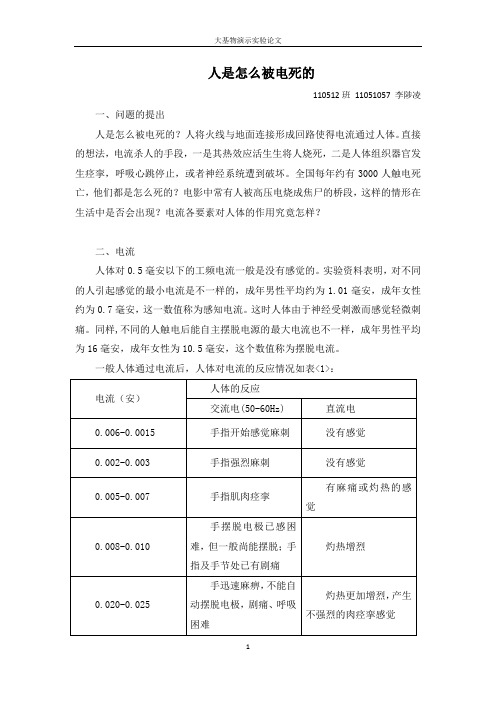 人是怎么被电死的