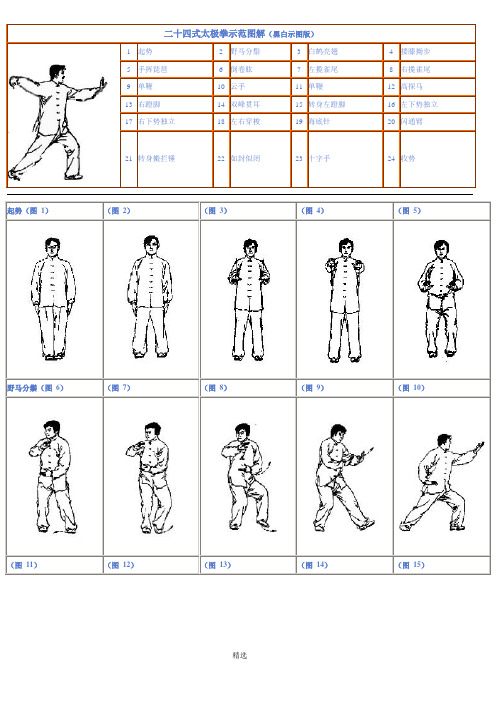 二十四式太极拳示范图解(黑白示图版)