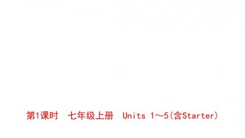 2019年河南省中考英语(人教版)总复习 七年级上册 Units 1~5(含Starter)