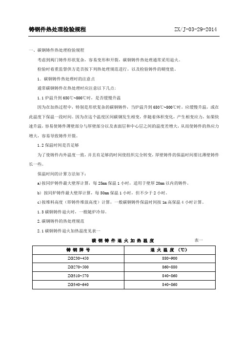 铸钢件热处理检验规程