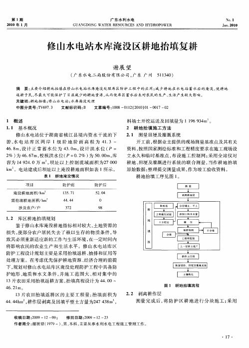 修山水电站水库淹没区耕地抬填复耕