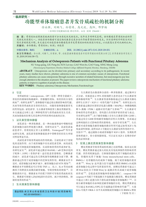 功能型垂体腺瘤患者并发骨质疏松的机制分析