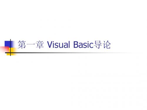 第一章 Visual_Basic导论