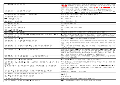 (完整版)CMMI访谈问题列表forPPQA质量保证