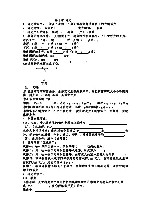 10浮力基础知识 1