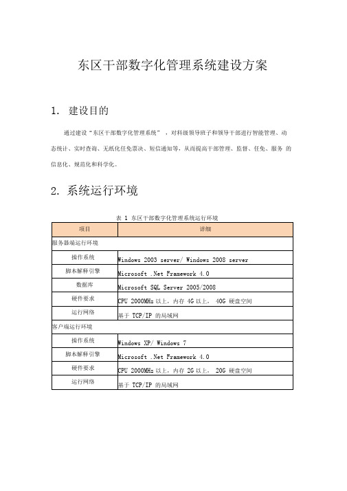 东区干部数字化管理系统建设方案