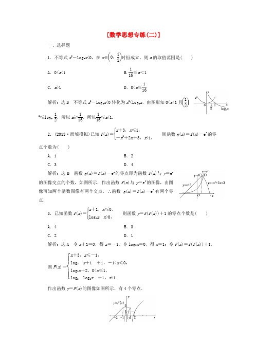 【创新方案】(浙江专版)高考数学二轮专题突破预测演练提能训练 第2部分 专题一 第二讲 数学思想