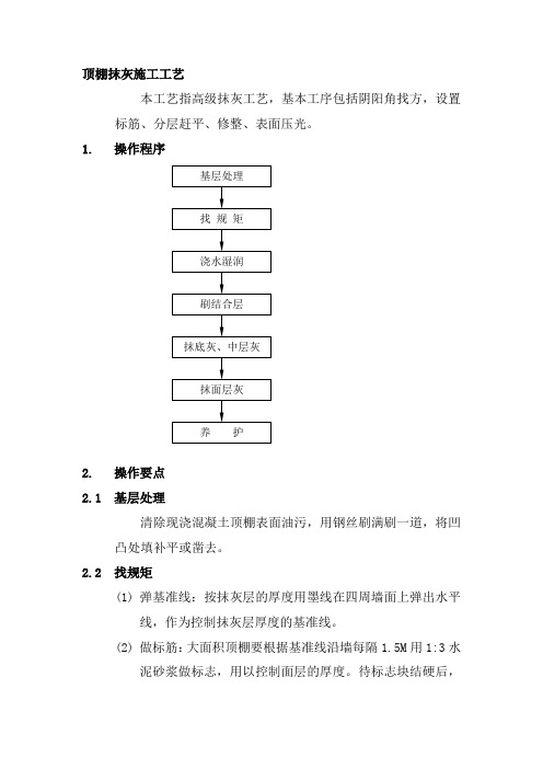 (完整word版)顶棚抹灰施工工艺(word文档良心出品)